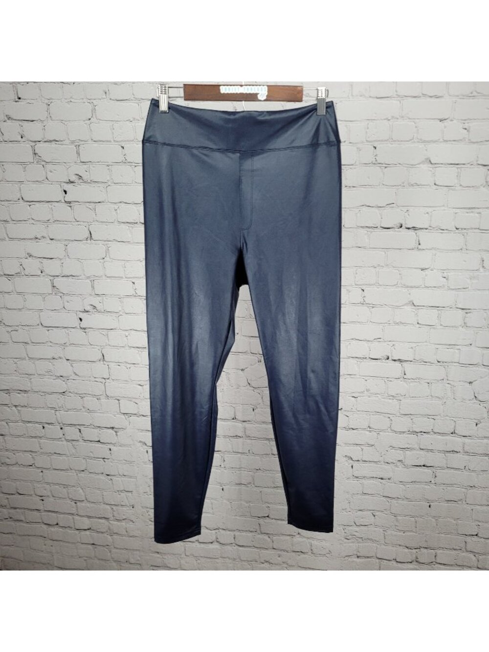NWD Offline Aerie Real Luxe Blue Faux Leather Hi-Rise Lightweight Leggings XL